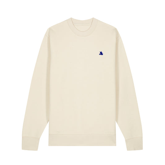 Unisex Crewneck Natural Raw with Embroidery Logo